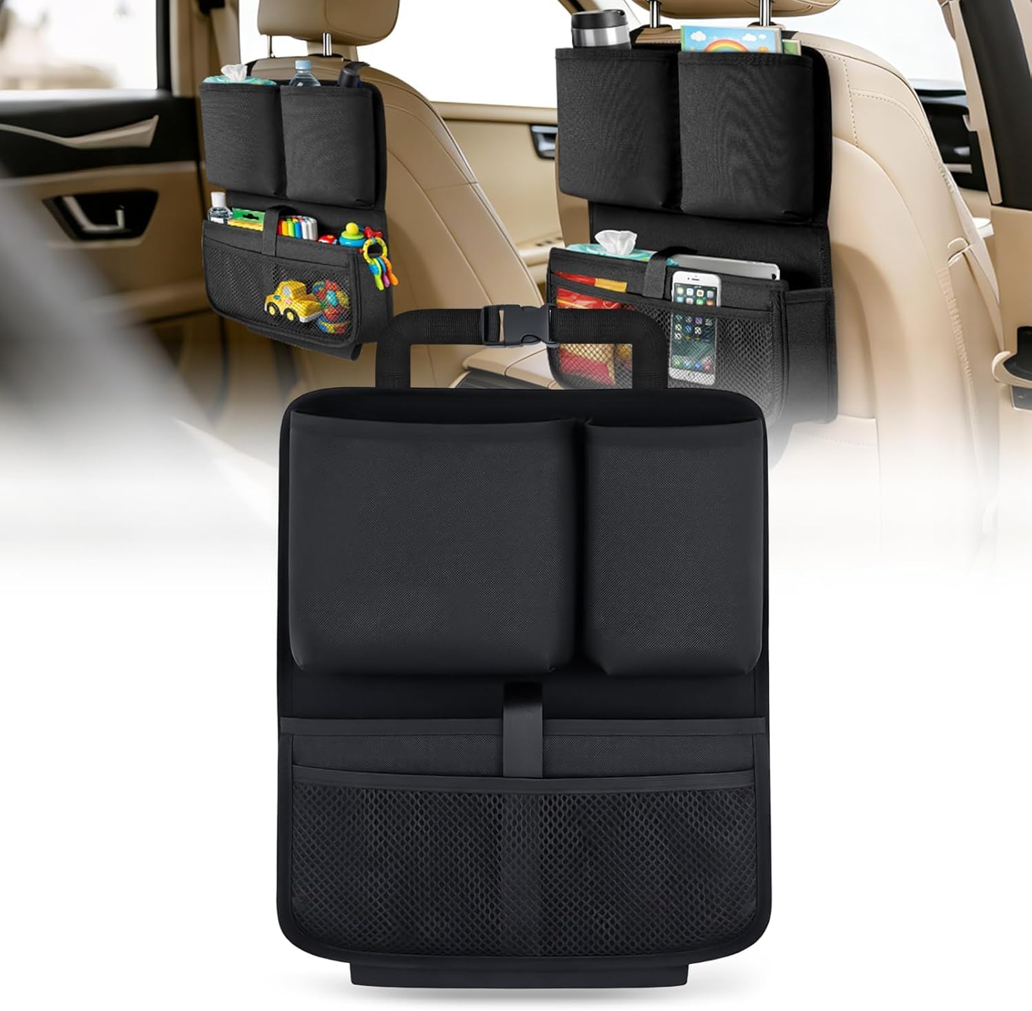 VAPORVERSE Car Backseat Organizer for Fiat 500 (312) 2007–2015