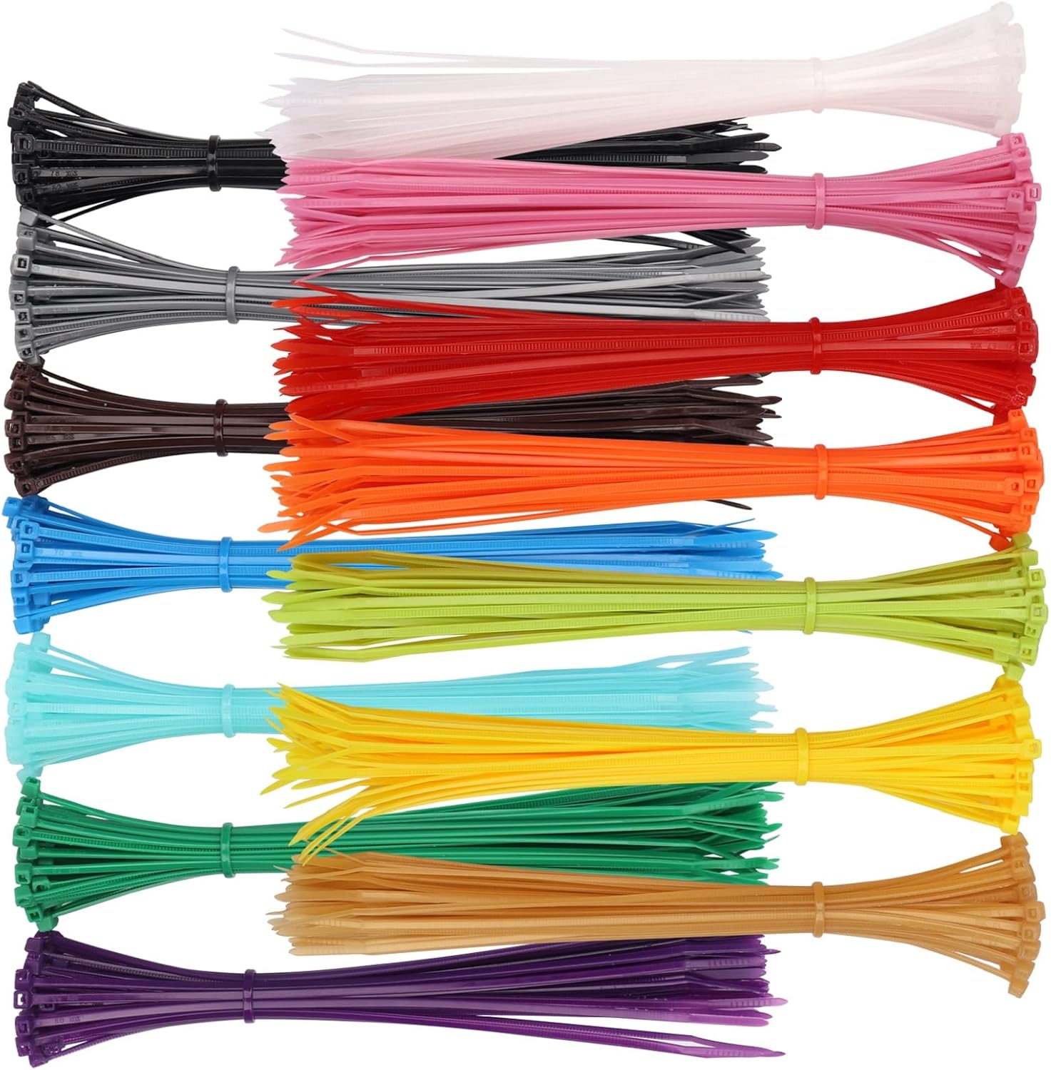 700 Pieces Colored Zip Ties 8 Inch Multi-Purpose Self-Locking Nylon Cable Ties in 14 Different Colour, Assorted Cord Management Bands for Chicken Leg Home Office Garden Workshop