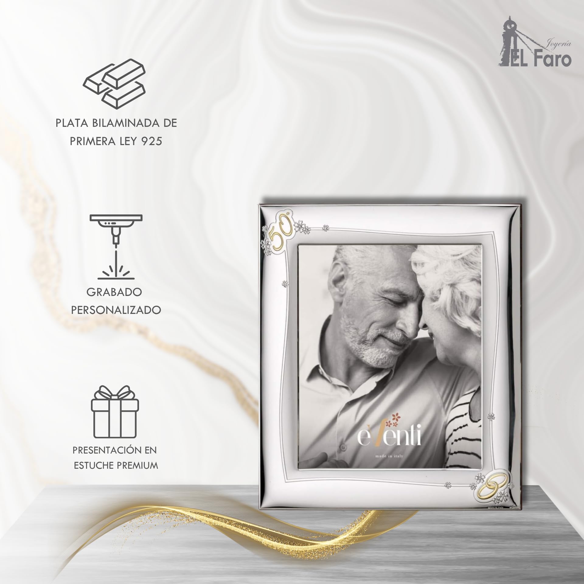 JOYERIA EL FARO Marco fotos personalizado 9x13 50 aniversario
