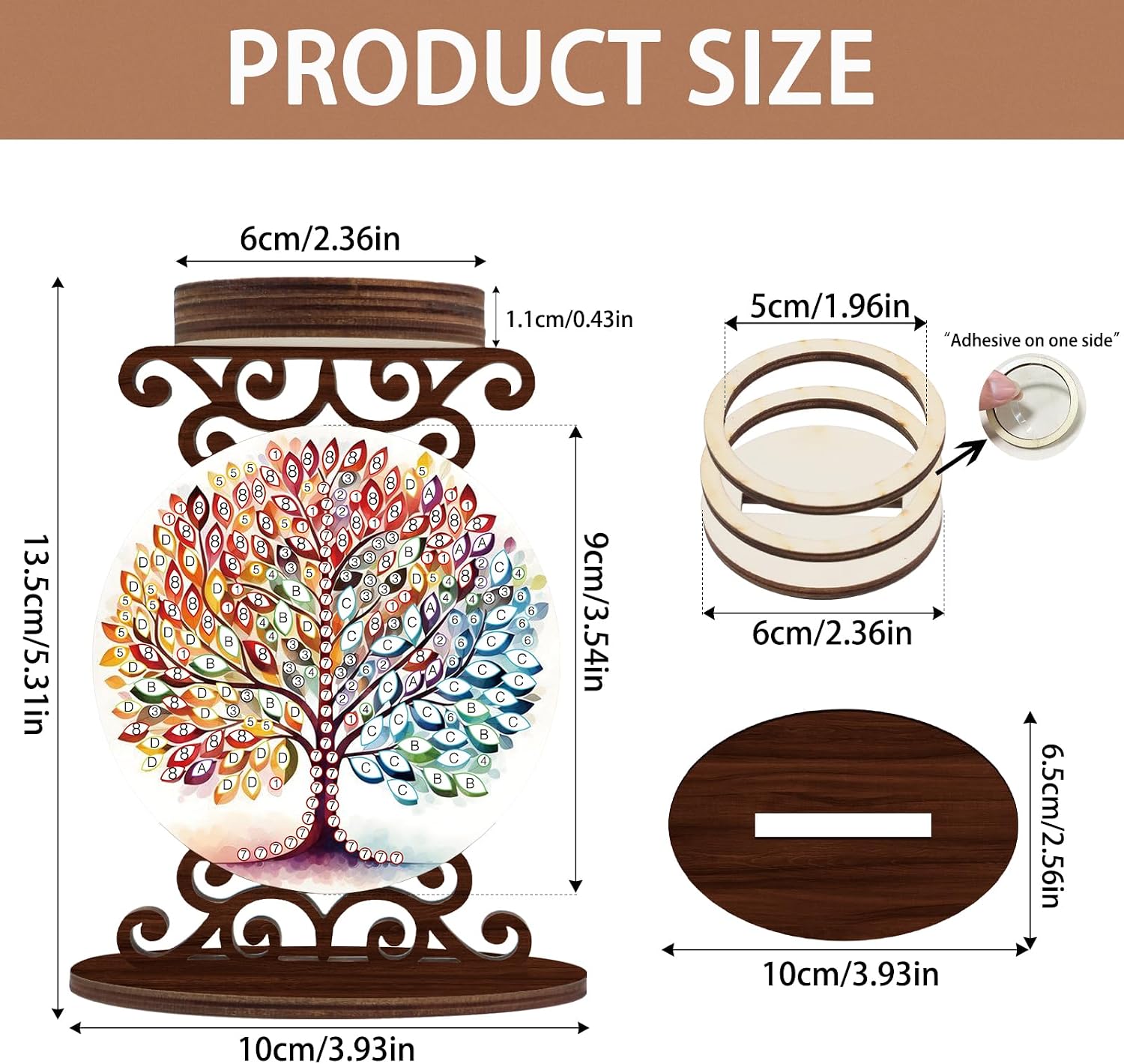 Diamond Art Painting Candlestick Holder kits, Colorful Tree DIY shaped crystal Diamond art painting, woodiness Candle holder for AromaRelax & Home Decor, Christmas Halloween Ornaments (Double-Sided) image 2