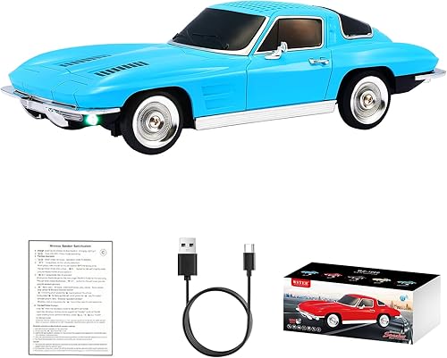 WS-1969 Retro Sports Car Bluetooth Replica Altavoz - Modelo inalámbrico portátil con sonido HD, emparejamiento estéreo TWS, radio FM, reproducción