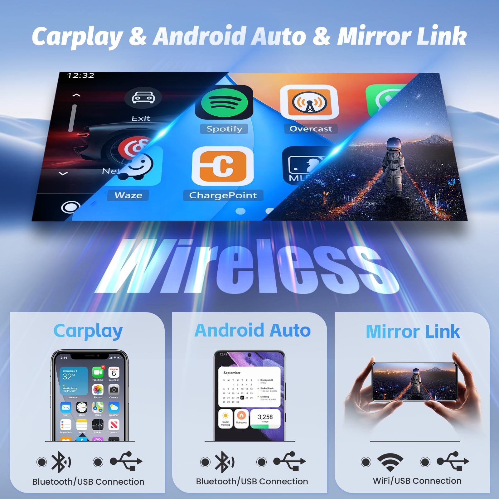 [2G+64G] Hikity Autoradio Navi Für Opel Antara Corsa Meriva Astra Vivaro Combo Android Wireless Carplay 7 Zoll Bildschirm Radio mit Android Auto GPS WiFi Rückfahrkamera FM RDS DSP MIC