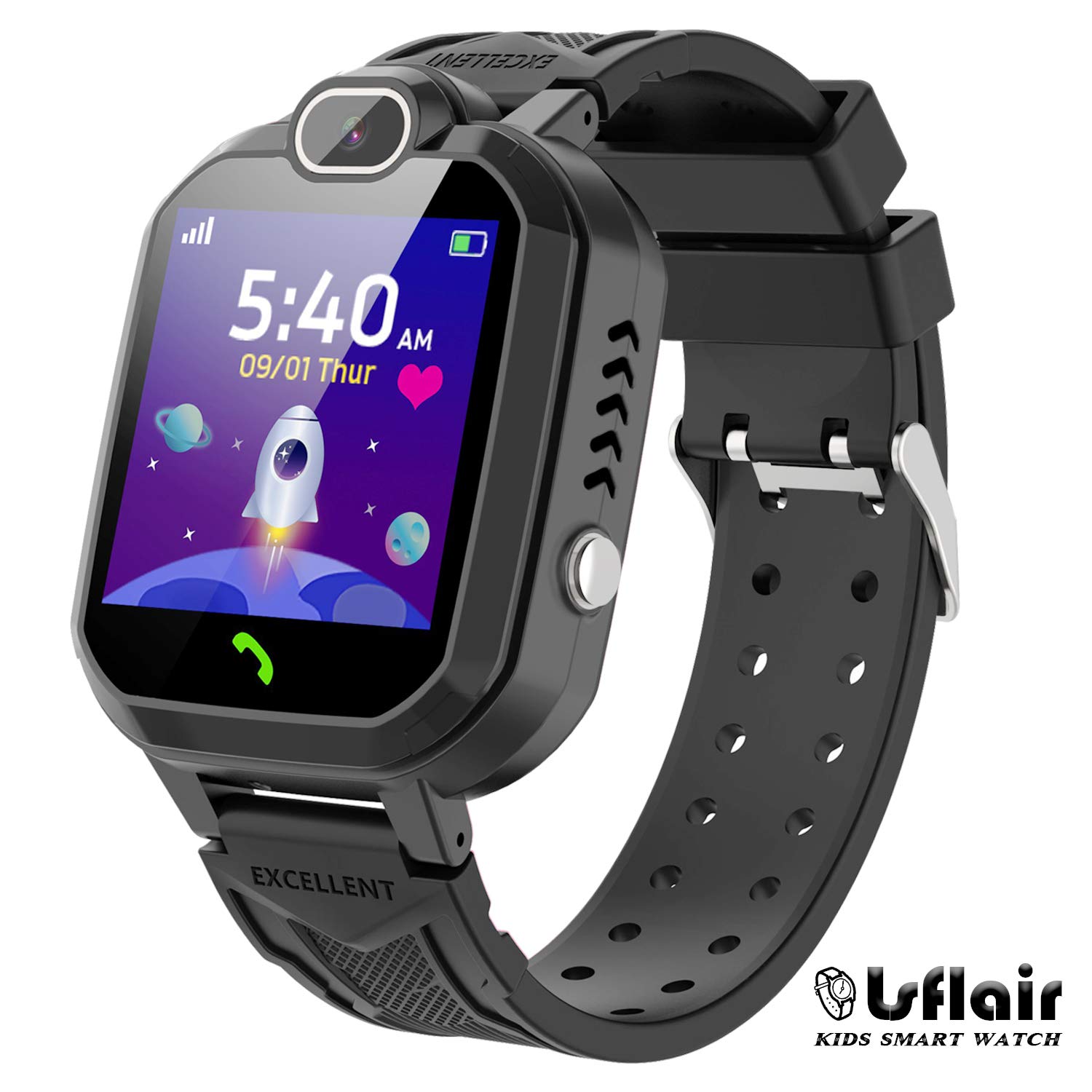 Smart Watch for Kids - Children Smart Watches Phone Two Way Call,Alarm Clock,Game,Music Player,Calculator,Camera,HD Screen Kids Smartwatch for Boys and Girls 4-12y(Black)