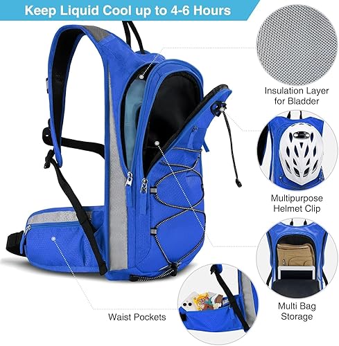 Miniatura 8 de Mochila de hidratación de 3 litros, mochila de agua aislada, mochila de senderismo con vejiga de agua, mochila de vejiga de agua para senderismo,
