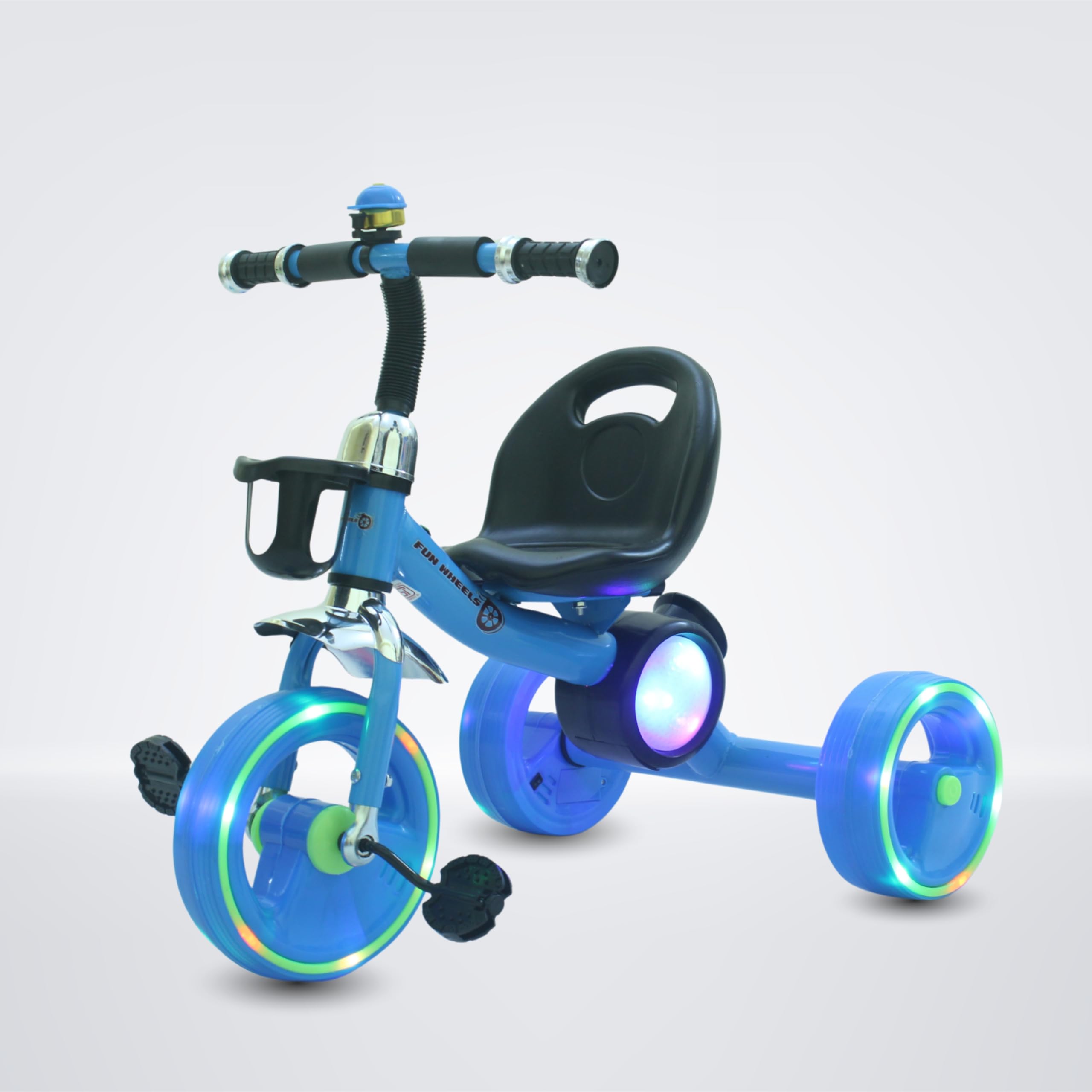 Funwheels GlowRide LED Wheel Tricycle with Light & Music | Baby Pedal Trike with Backrest FWTC-02 Tricycle (Blue)-image-29