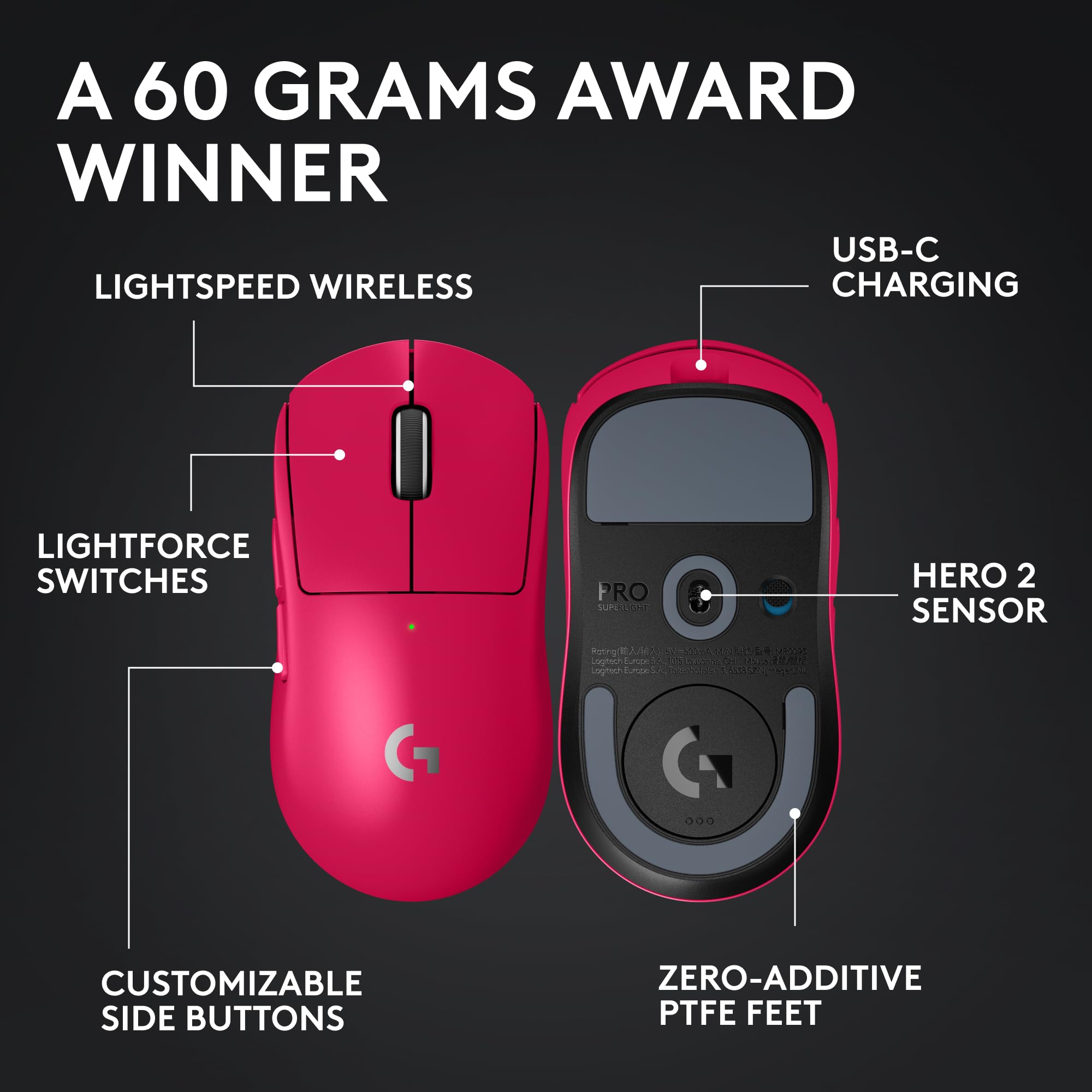 Logitech G PRO X Superlight 2 Lightspeed Wireless Gaming Mouse