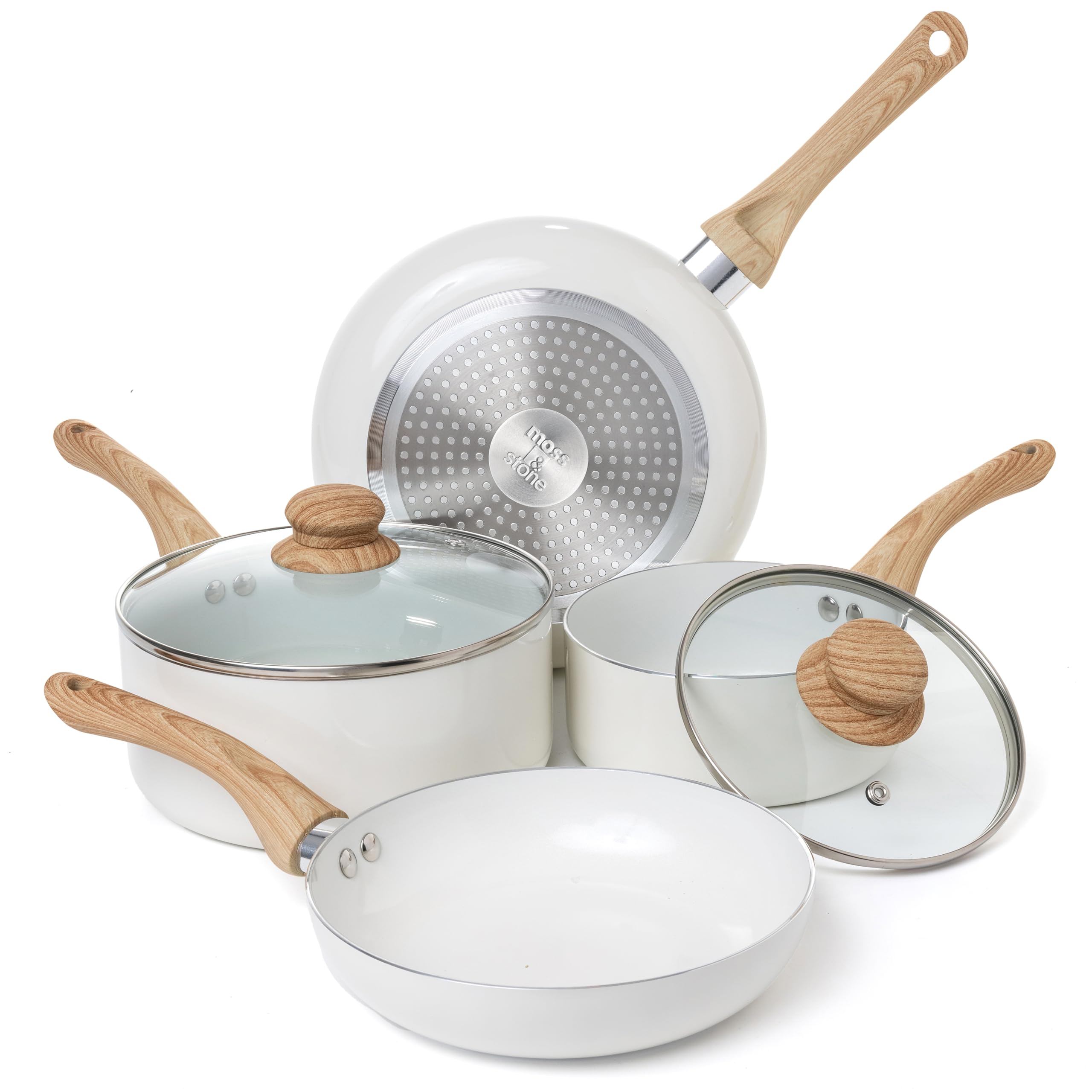 Moss & Stone Pots and Pans Set Nonstick, 6-Piece Induction Cookware Set