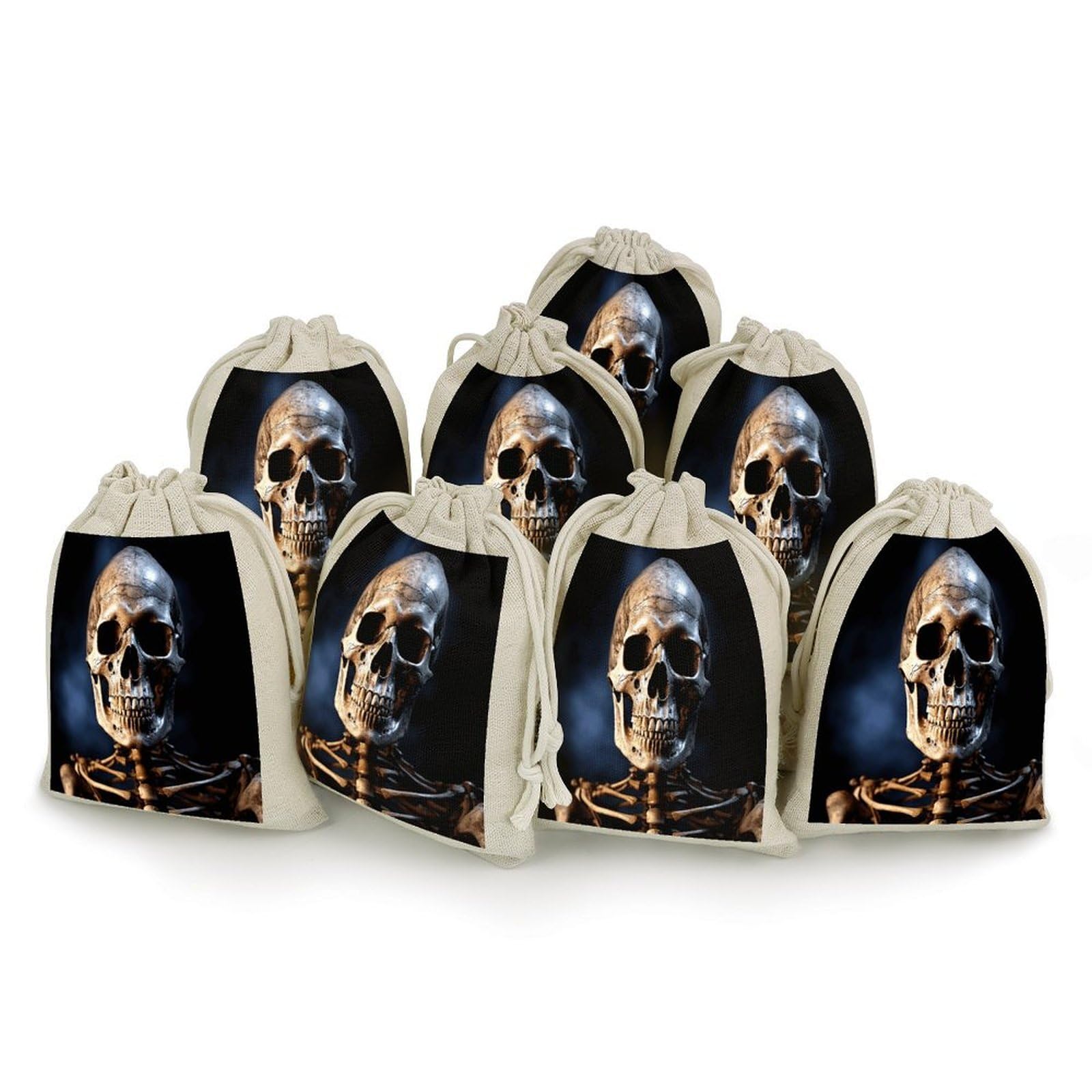 Adfgyerh Style Skeleton Bags With Drawstring Reusable,Jewelry Bags 4.9 X 6.7 Inch, Set Of 8,Gift Bags For Party Wedding Storage Home Supplies