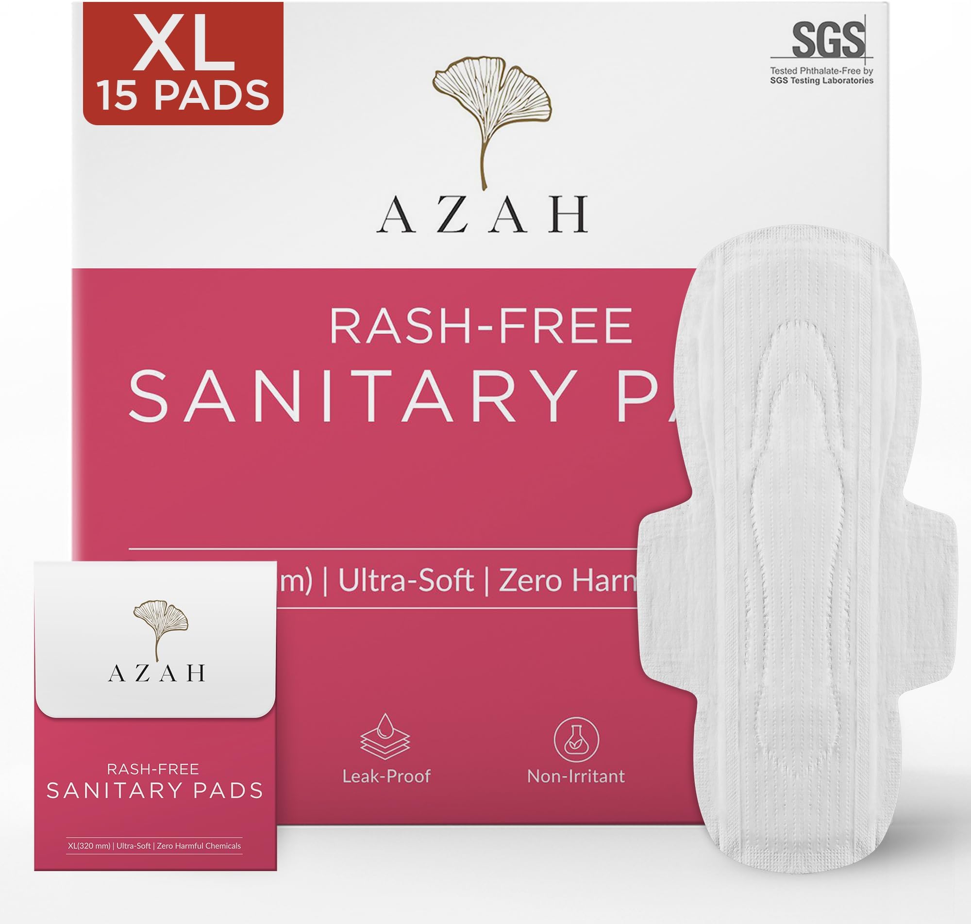 Ultra-soft Organic Sanitary Pads (Box of 15, XL)