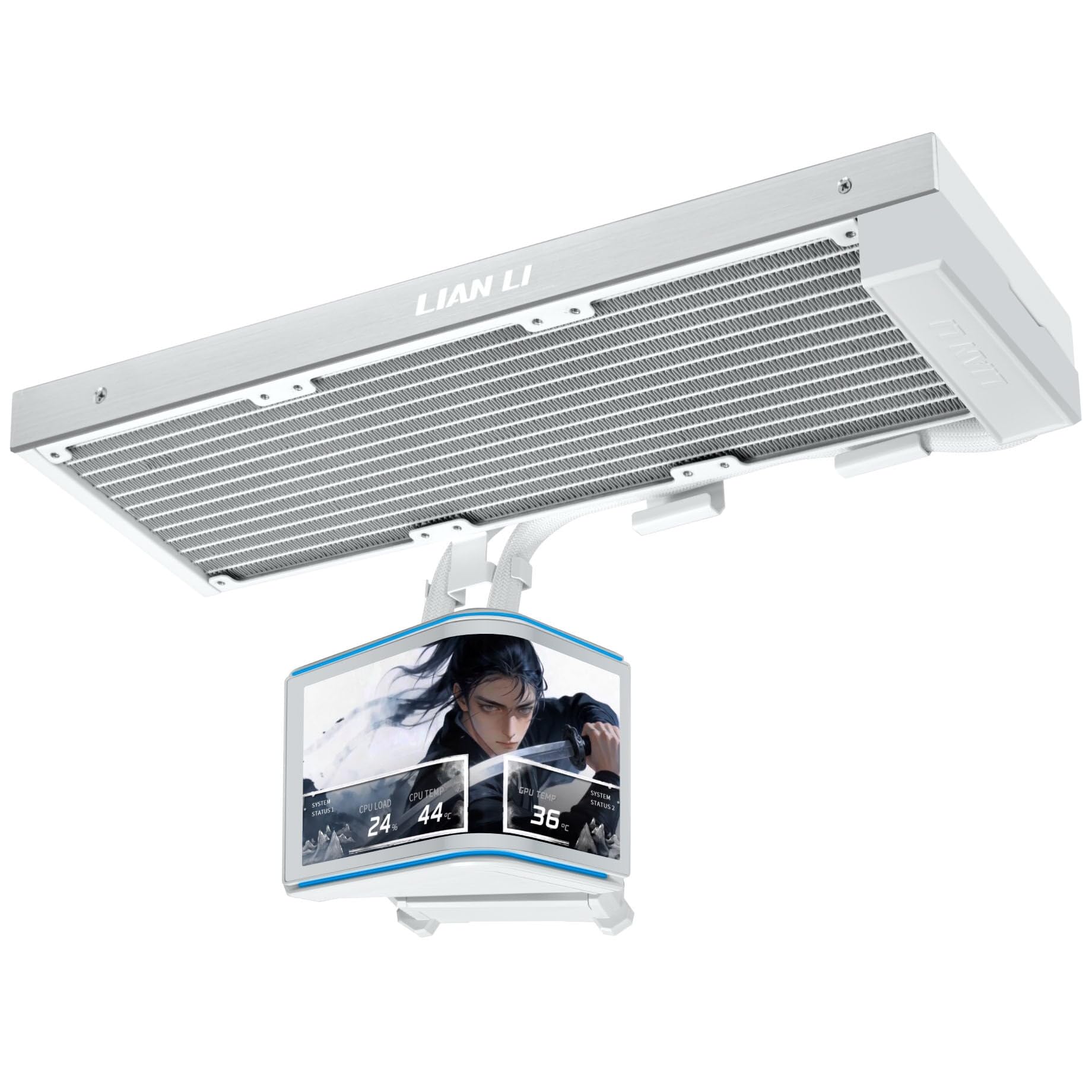 Lian Li HydroShift II OLED Curved 360 Fanless AiO-Wasserk?hlung, 360 mm, OLED-Display - wei? (G89.GHS2OLDC36NW.00)