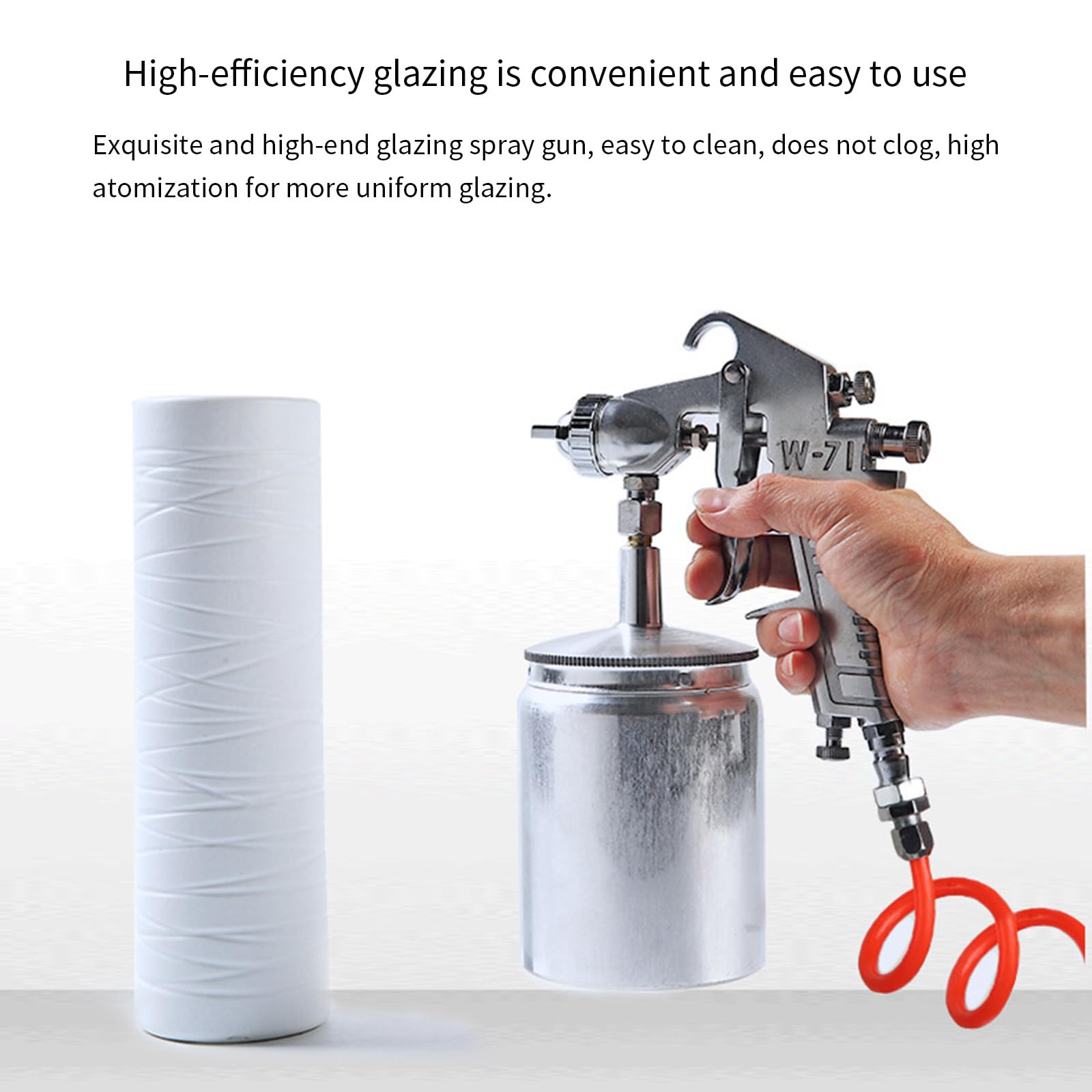 Ceramiczne narzędzie do glazurowania, pojemność 600 ml, opryskiwacz do glazury ze stali nierdzewnej, aplikatory do ceramicznej powłoki barwiącej, ergonomiczny opryskiwacz
