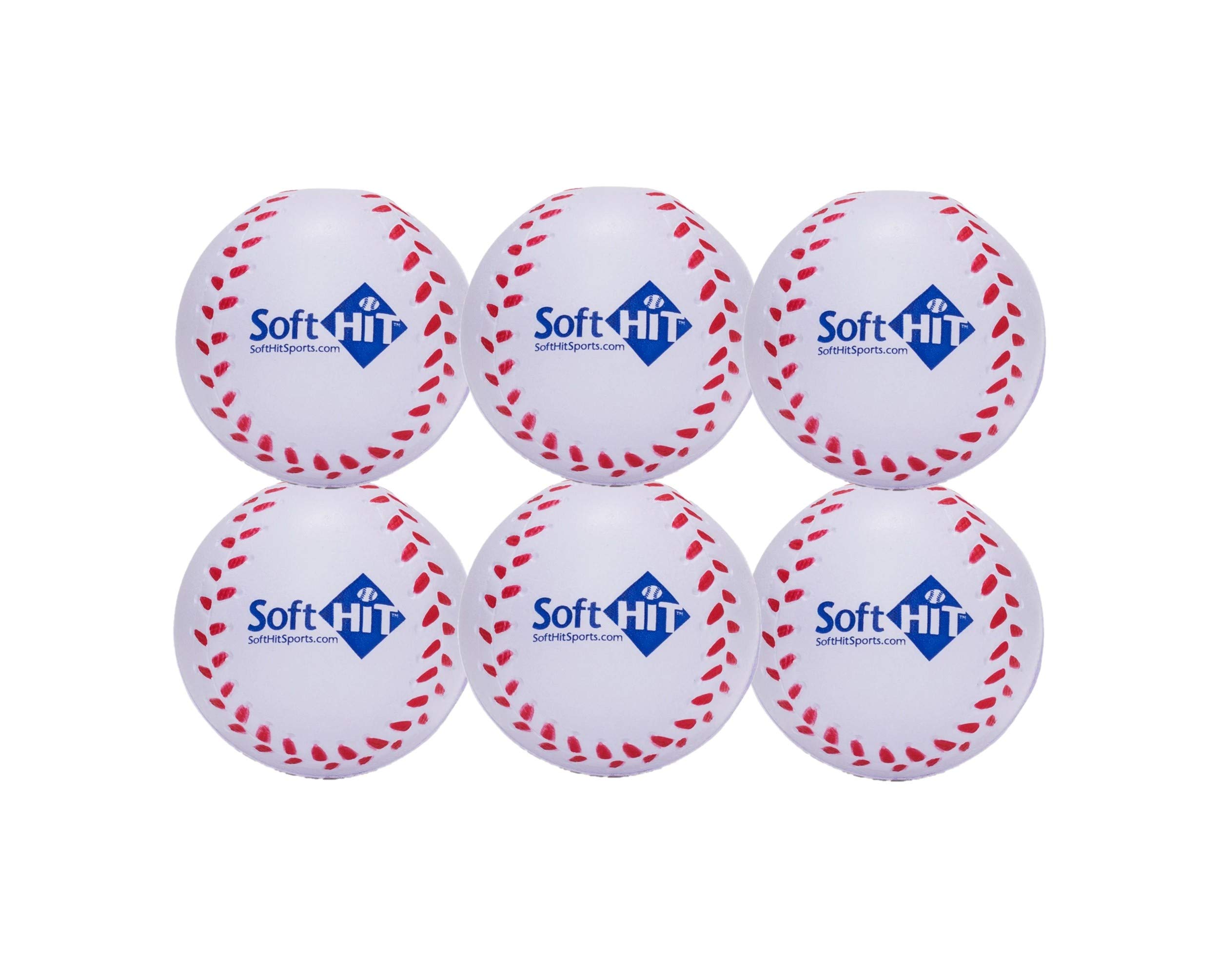 Weicher Baseball-/Softball-Trainingsball aus Schaumstoff, Weiß, 6 Stück