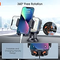 Vista 7 de Dashboard Car Phone Holder Mount: Strong Suction Cup Dashboard Windshield Phone Holder, AdjustableTelescopic Arm Dash Phone Mount Compatible with