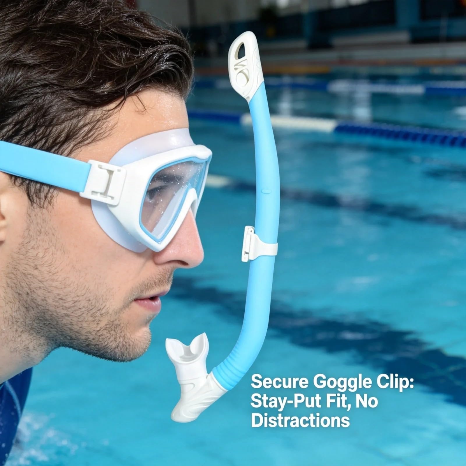 Tubo Seco para Adultos, Válvula Superior Antisalpicaduras y Boquilla de Silicone, Equipo de Buceo(Blue,2pc)