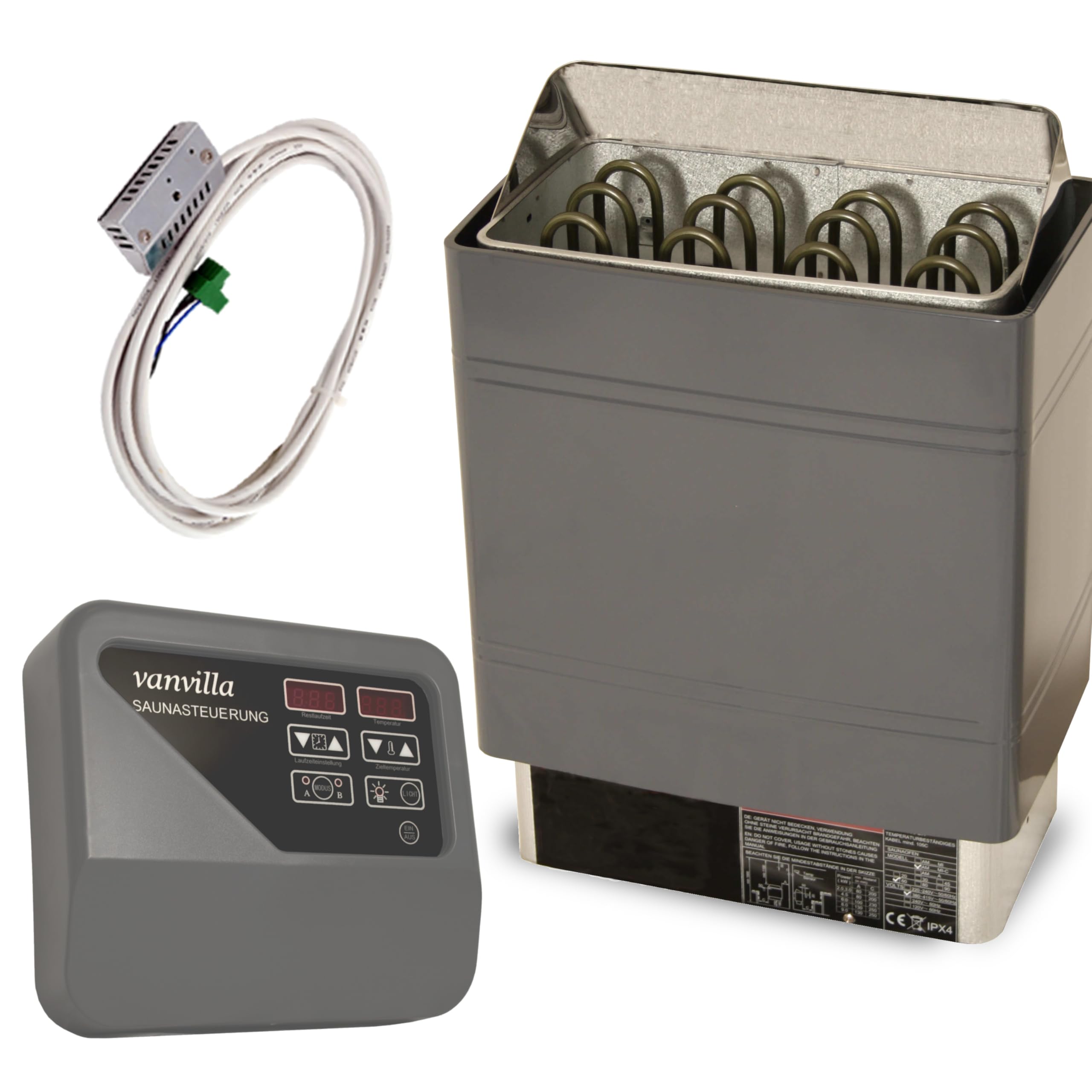 vanvilla Saunaofen 9kW mit externer Steuerung