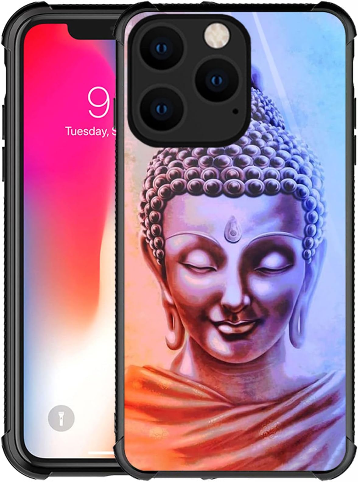 Goodsprout Compatible with iPhone 14 Case,Calm Panchen Buddha Statue Amazing Pattern Design Shockproof Anti-Scratch Hard PC Back Case for Apple iPhone 14