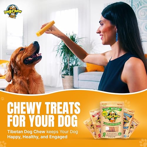 Miniatura 4 de Tibetan Dog Chew Palitos de queso Yak, golosinas naturales hechas a mano para perros grandes, de larga duración, fáciles de digerir sin aditivos,