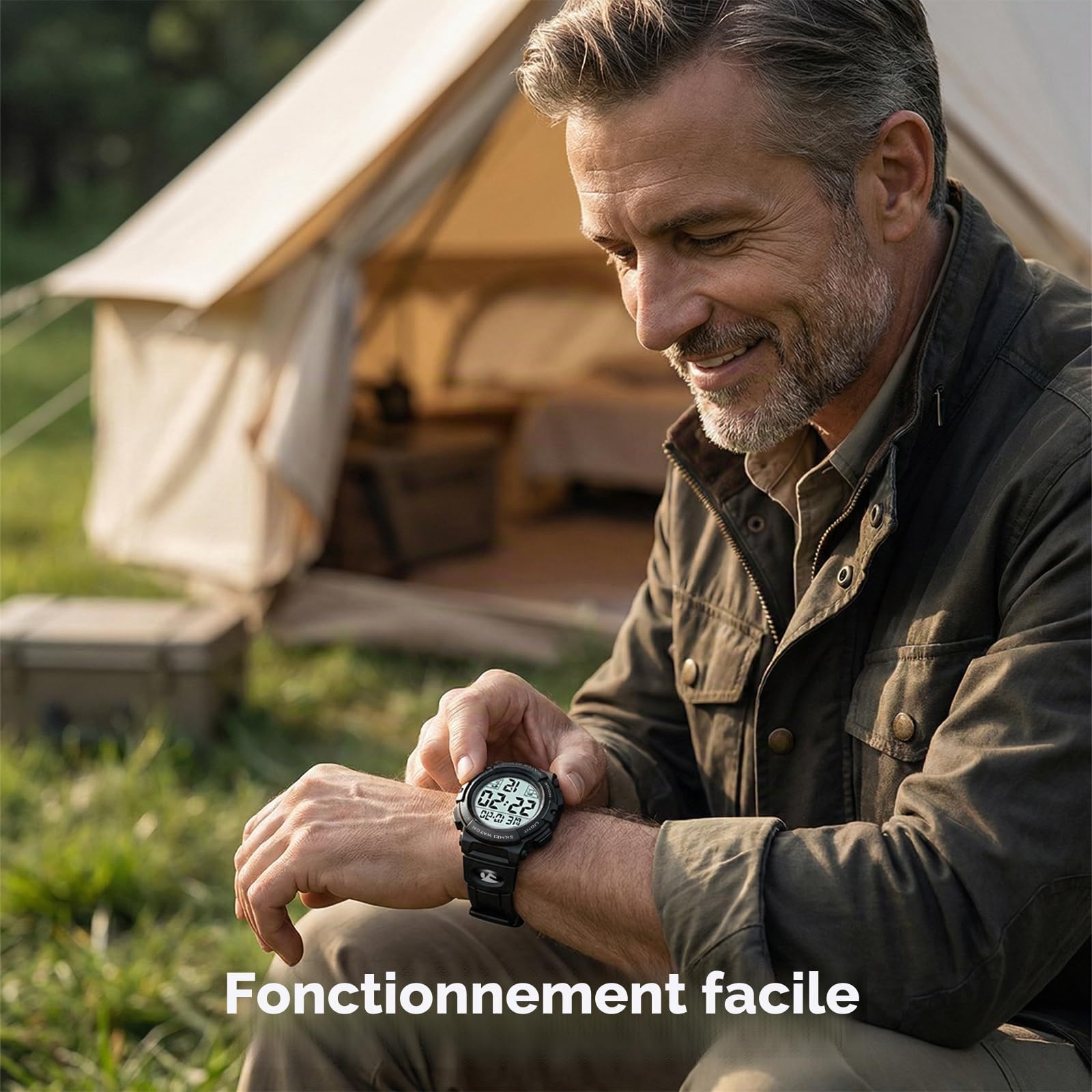 CIVO Montre Homme Sport Militaire étanche Montre Digitale Chronomètre Alarme Lumière LED Montres Bracelet Hommes Numerique Mode Grand Cadran