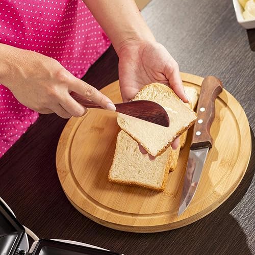 Miniatura 7 de OSALADI 10 uds. Cuchillos de mantequilla de madera, esparcidor de queso de mantequilla, cuchillo de sándwich de condimento de madera, esparcidor de