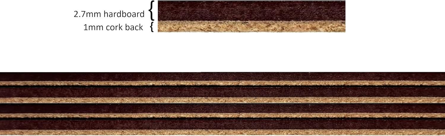 Set of 4 Cork Backed Placemat, Kitchen and Dining Table Decoration Design Hard Placemat 12" x 16" (Maroon Floral)