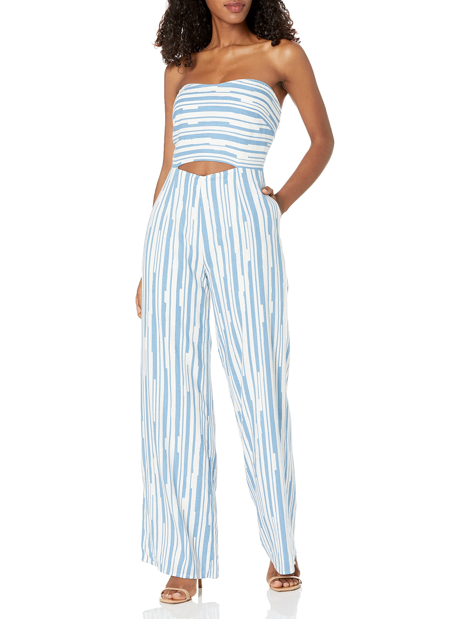 Lucca Couturewomens Reagan Strapless Cutout Jumpsuit Casual Dress