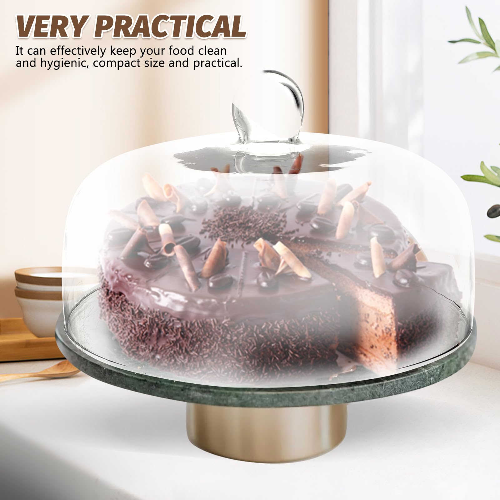 Holibanna Cake Display Cover Round Cake Stand Dessert Cloche Dessert Cover Destert Piano Piano Piano Cover per Cover con per 28X28cm Porta Torta