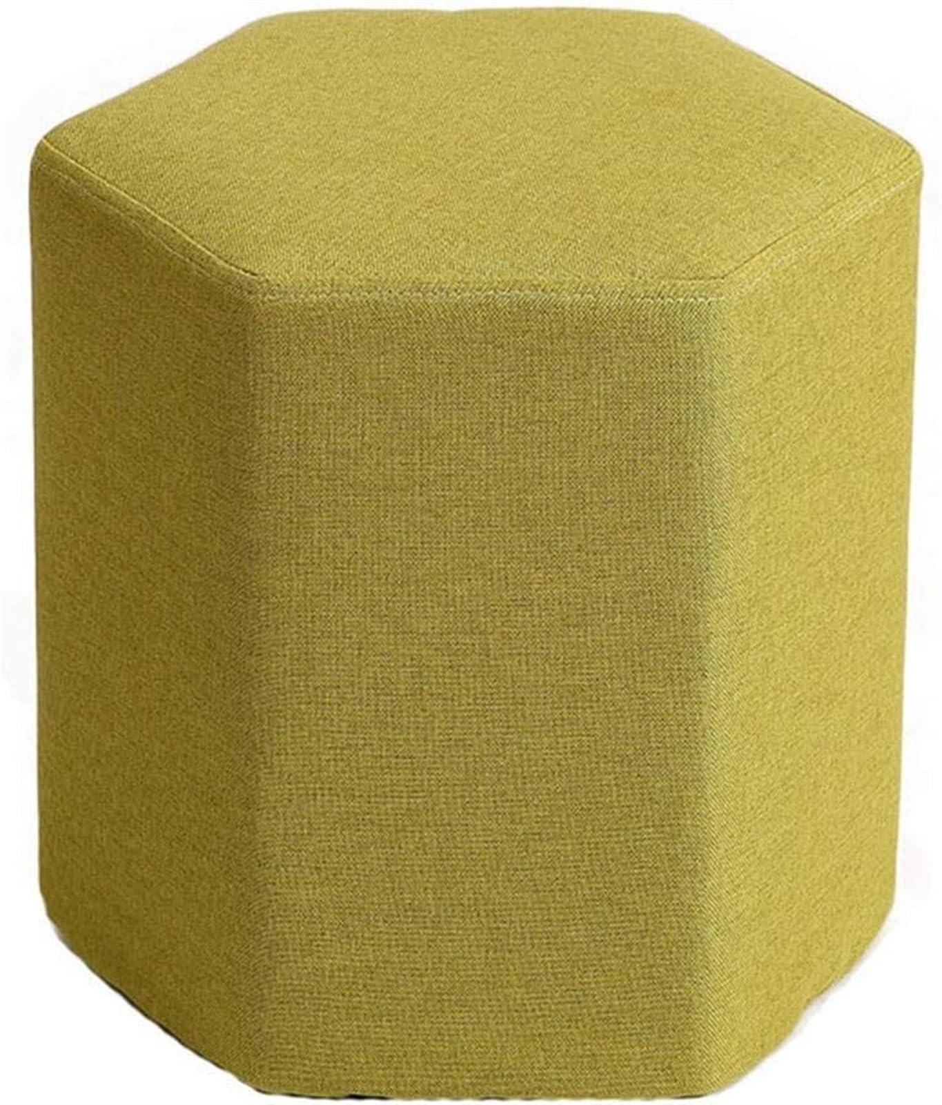 Ottoman en tissu arc-en-ciel tabouret rembourré hexagone coloré