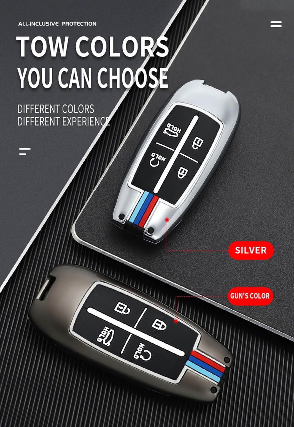 KUNIO Car Key Fob Cover Case Fit forHyundai Genesis GV70 GV80 GV90 2020 2021 2022 Key Protective Cover Keychain Key Holder