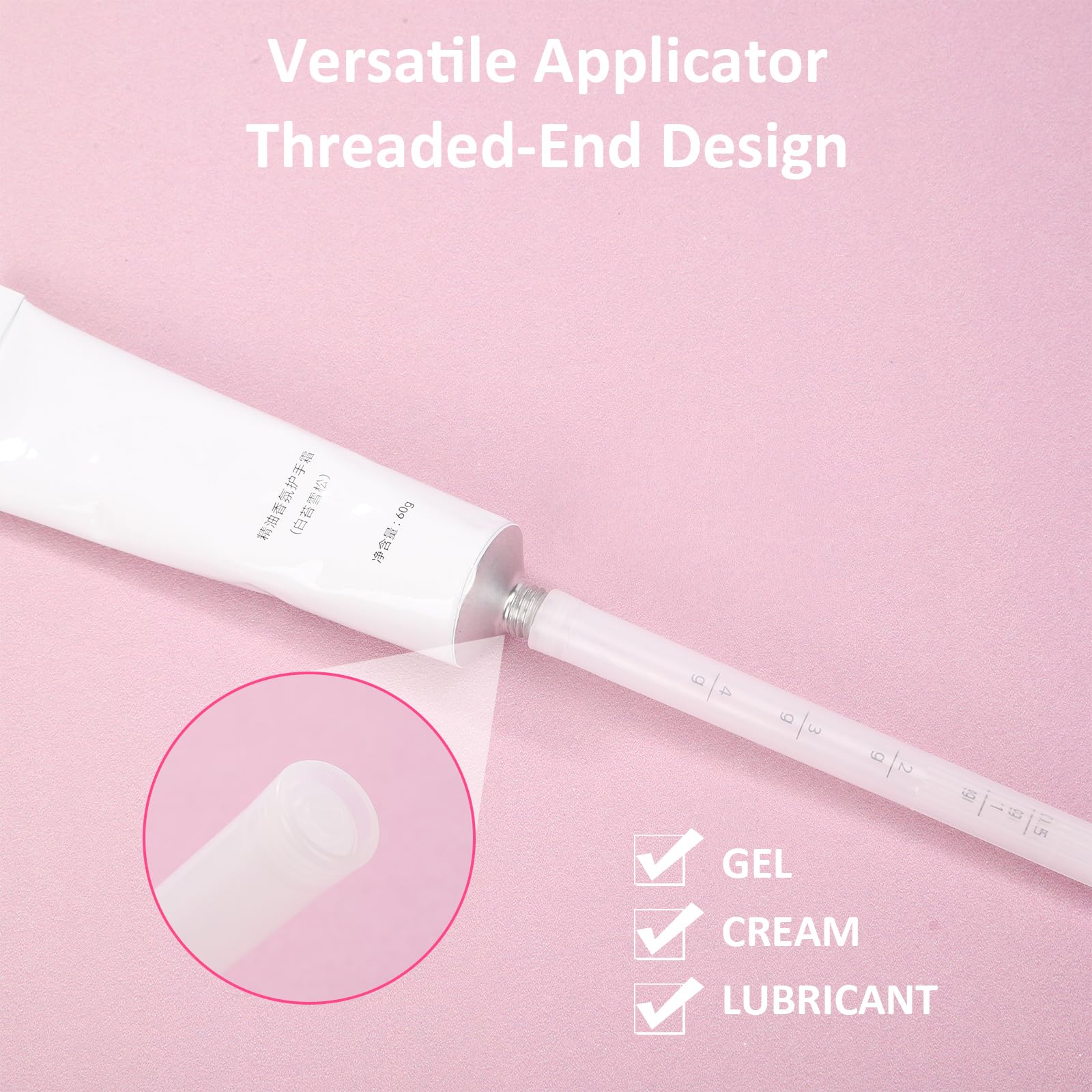 Disposable Vaginal Cream Applicators, Individually Wrapped with Threaded Tip & Dosage Scale(20 Packs)