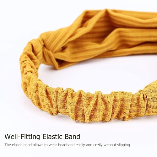 Miniatura 4 de DRESHOW Paquete de 16 diademas tipo turbante para mujer, bandas elásticas para el cabello trenzadas en la espalda, accesorios para el cabello