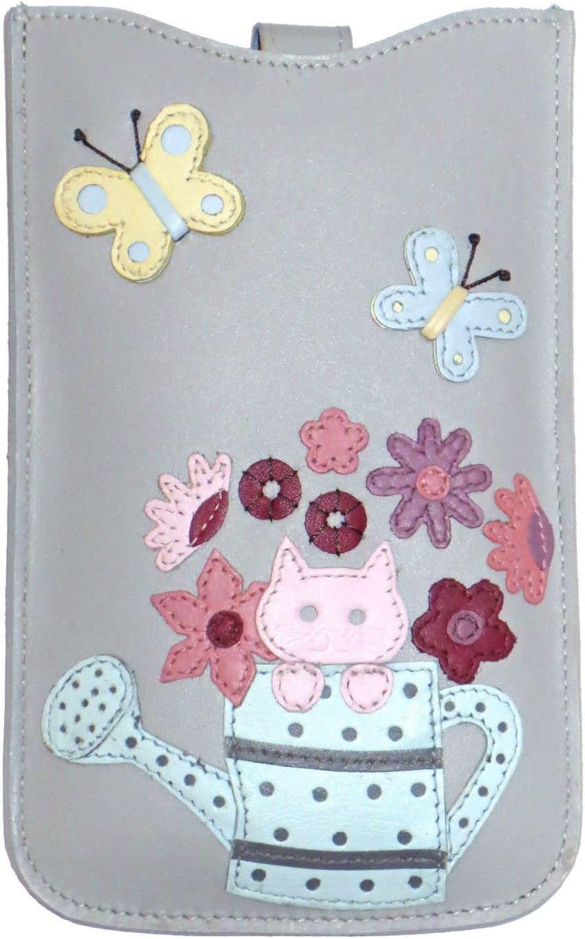 Ciccia Grey Leather Phone Case, Large