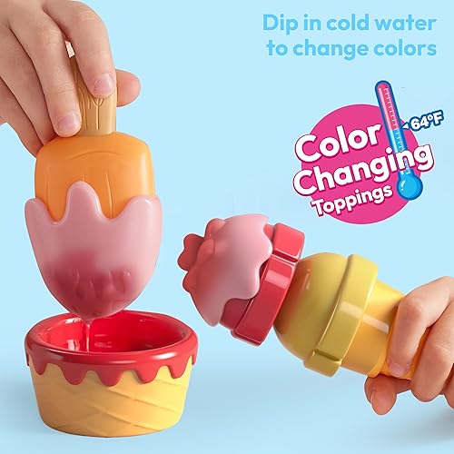 Miniatura 2 de lalalark Juguete de simulación de comida que cambia de color helado para juegos de rol, accesorios de cocina, regalos preescolares de Navidad para