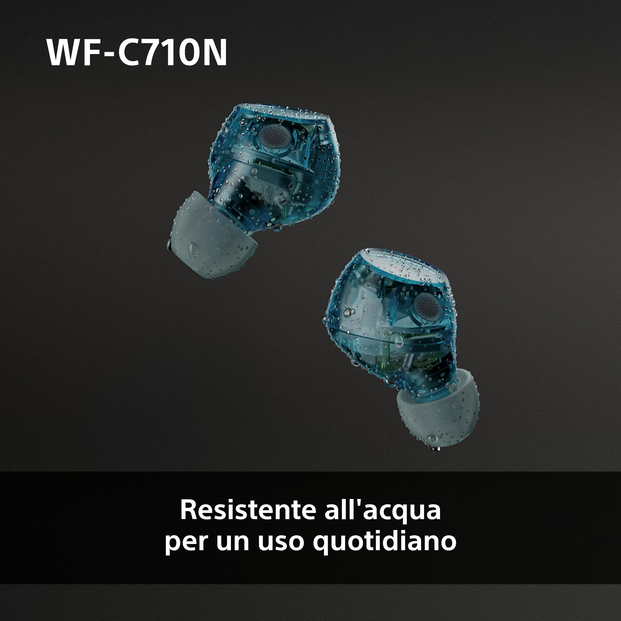 Sony WF-C710N auricolari Truly Wireless con Noise Cancelling, qualità delle chiamate,connessione multipoint,IPX4, fino a 40 ore di autonomia, compatibili con iOS e Android, Glass Blue (nuovo modello)
