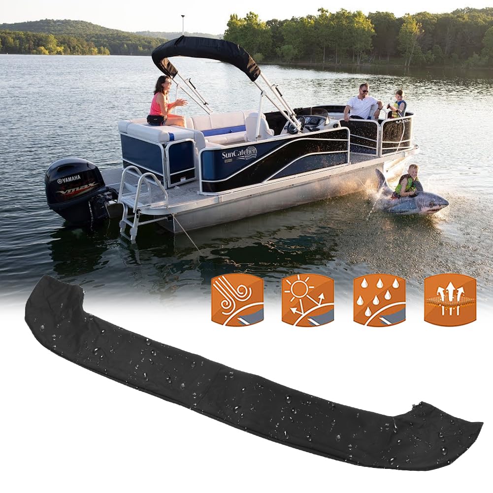 Tiiyee Housse de Rechange pour Dessus Bimini, Auvent de Bateau Pliable | Imperméable, en Tissu Oxford Noir, pour Usage Marin