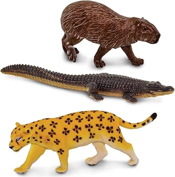 Safari Ltd. South American Animals TOOB - Toy Figurines of Jaguar, Sloth, Harpy Eagle, Giant Anteater, Capybara, Arapaima, Boto (Pink River Dolphin), Caiman - Boys, Girls & Kids Toys Ages 3+