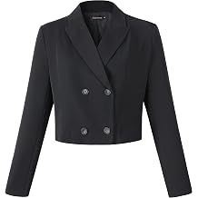 Beninos Womens Double Breasted Cropped Blazer Jackets