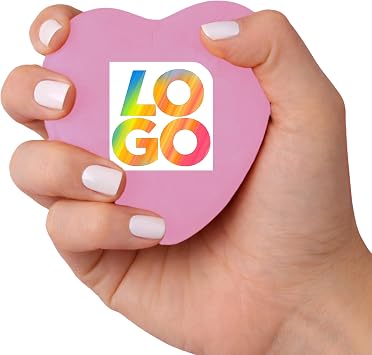 Personalized Candy Heart Stress Balls Custom Imprinted Valentines Gifts Pastel Purple, Qty 2000