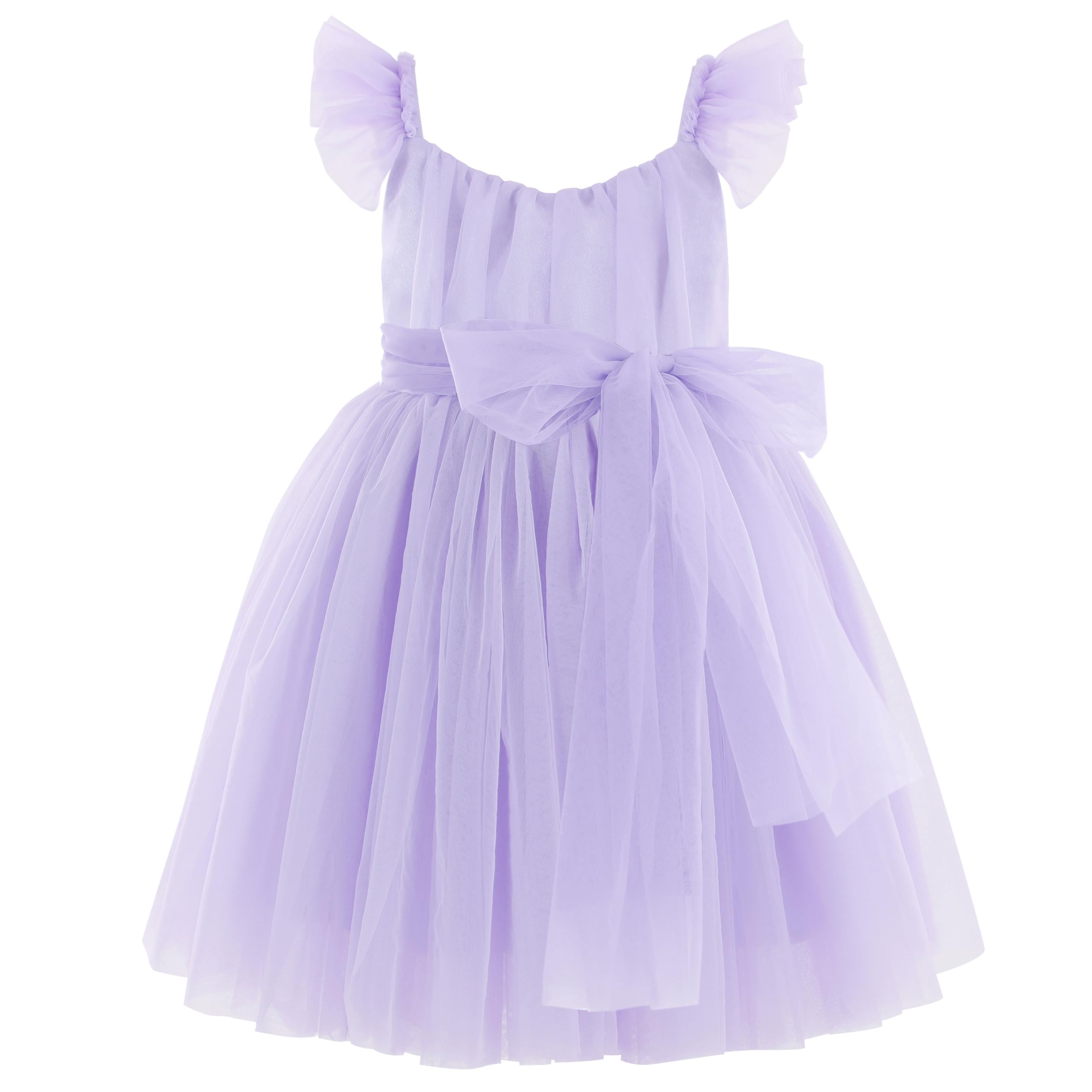 Flofallzique Toddler Tutu Dress Summer Flutter Sleeve Infant Baby Birthday Party Girls Tulle Dress for 1-6 Y