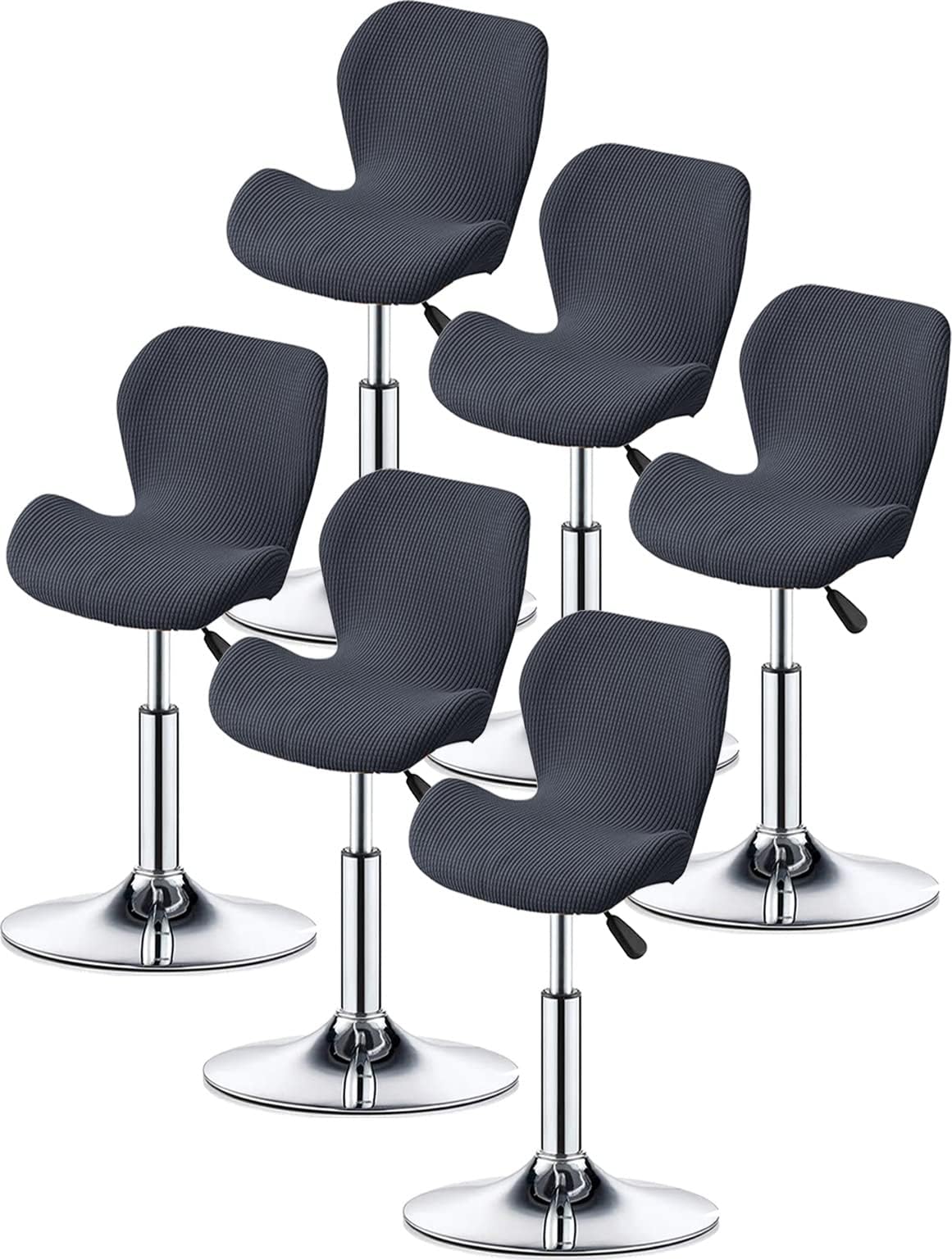 ELYSYSRL Bar Stool Cover Set of 2/4/6 Shell Back Adjustable Swivel Bar Stools Slipcover,Barstool Protector Covers for Dining Room Kitchen (Color : #1, Size : 6pcs)