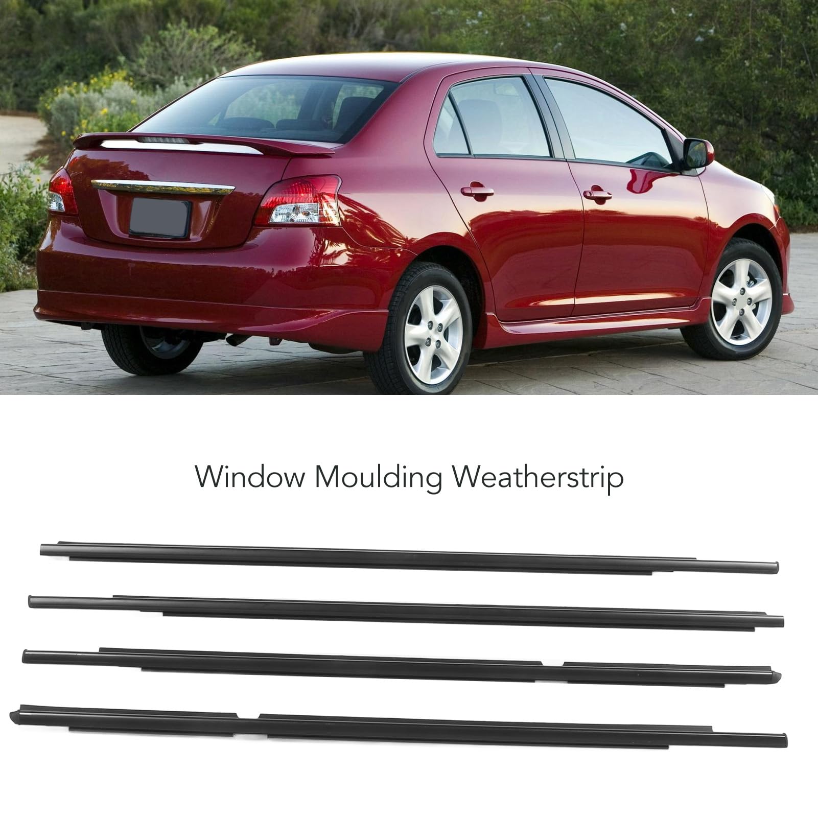Tbest WEATHERSTRIP BET BET Zestaw Premium Wysyłka do Formowania Okienna Wymiana Sedan 2007–2016 4 szt. Materiał ABS