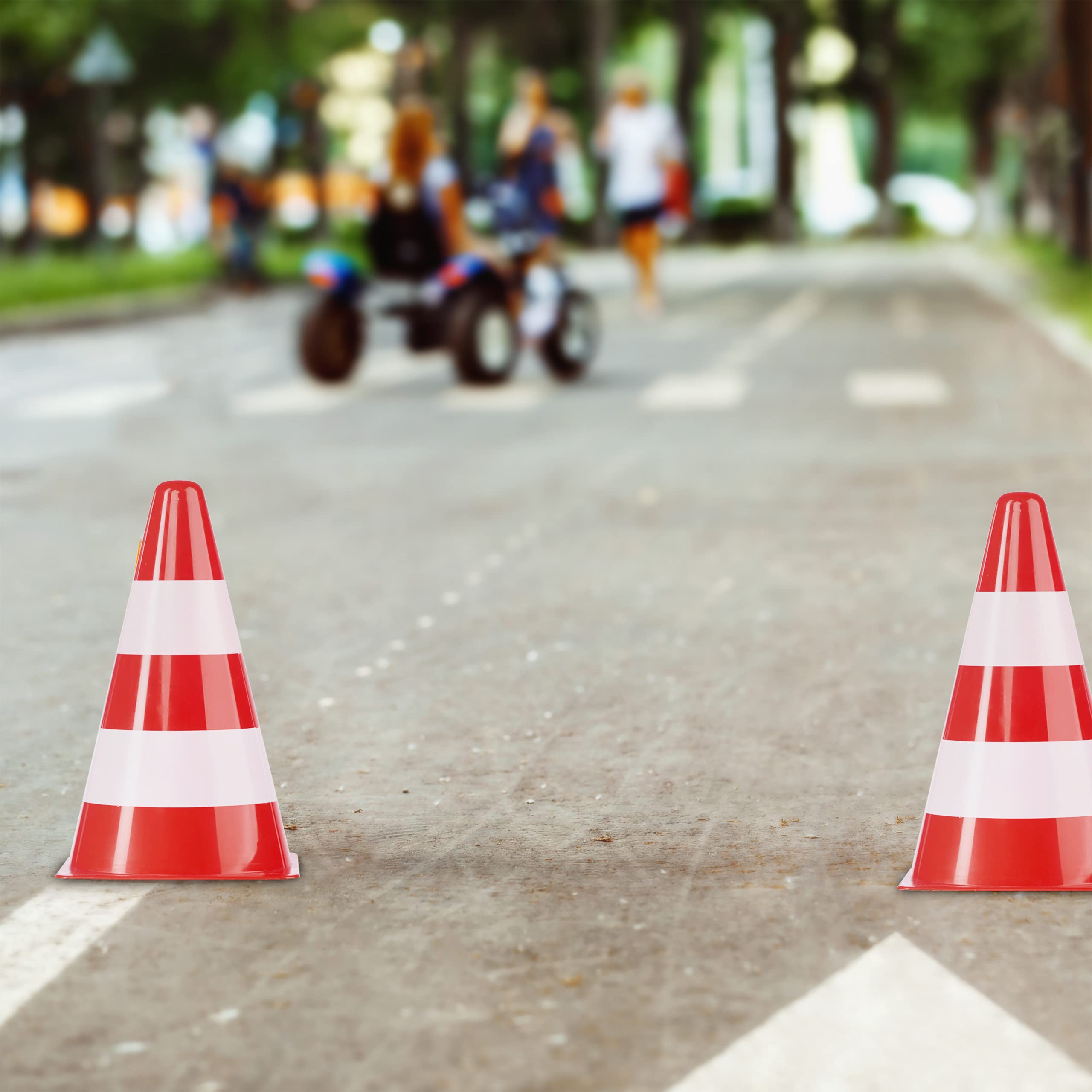 Relaxdays Coni Stradali, Set da 14, Birilli Segnaletici, per Allenamento da Calcio e Agilità Cani, H 23cm, Arancioni