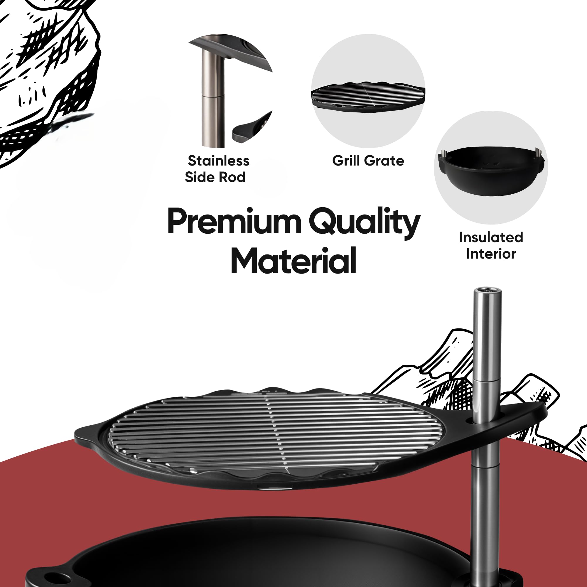 Parrilla De Barbacoa Plegable Tufa De Barril Portátil Parrilla Redonda De Carbón BBQ Bl20174 - China Tufas De Campamento Y Tufas Precio