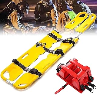 Civière Portable Améliorée 2025, Civière Médicale Pliable Ems, Capacité De Charge 350 Lb, Civière à Pelle Avec 3 Sangles, Matériau Pe Résistant, Adaptée Aux Ambulances, Hôpitaux Et Pompiers W/HeadFix