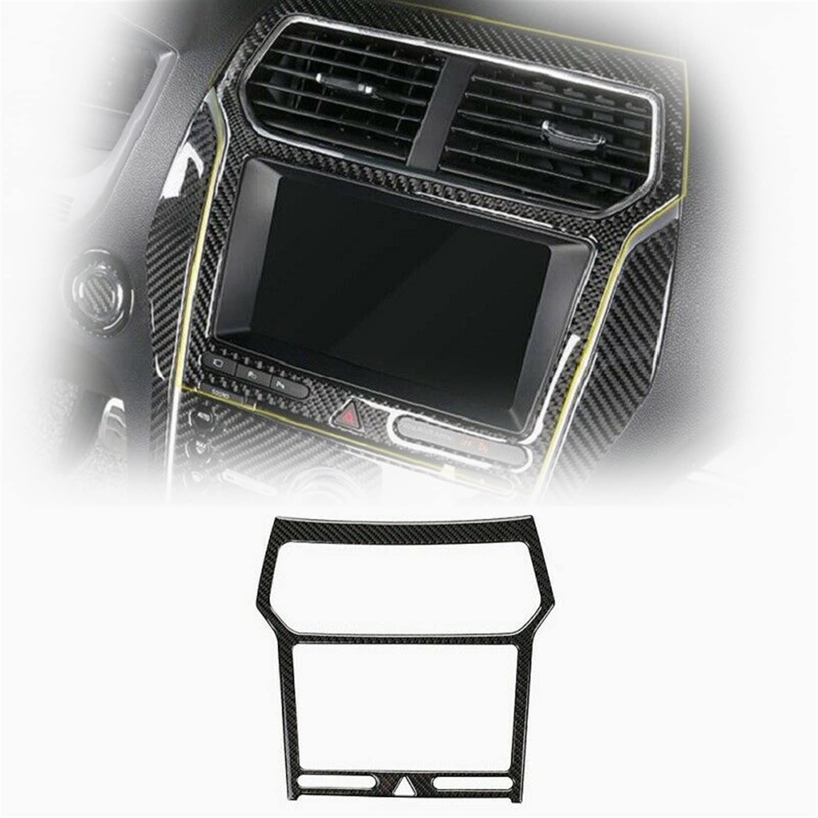 Garniture De Couverture Panneau Navigation GPS Voiture Intérieure en Fiber Carbone Véritable pour Ford pour Explorer 2013 2014 2015 2016 2017 2018