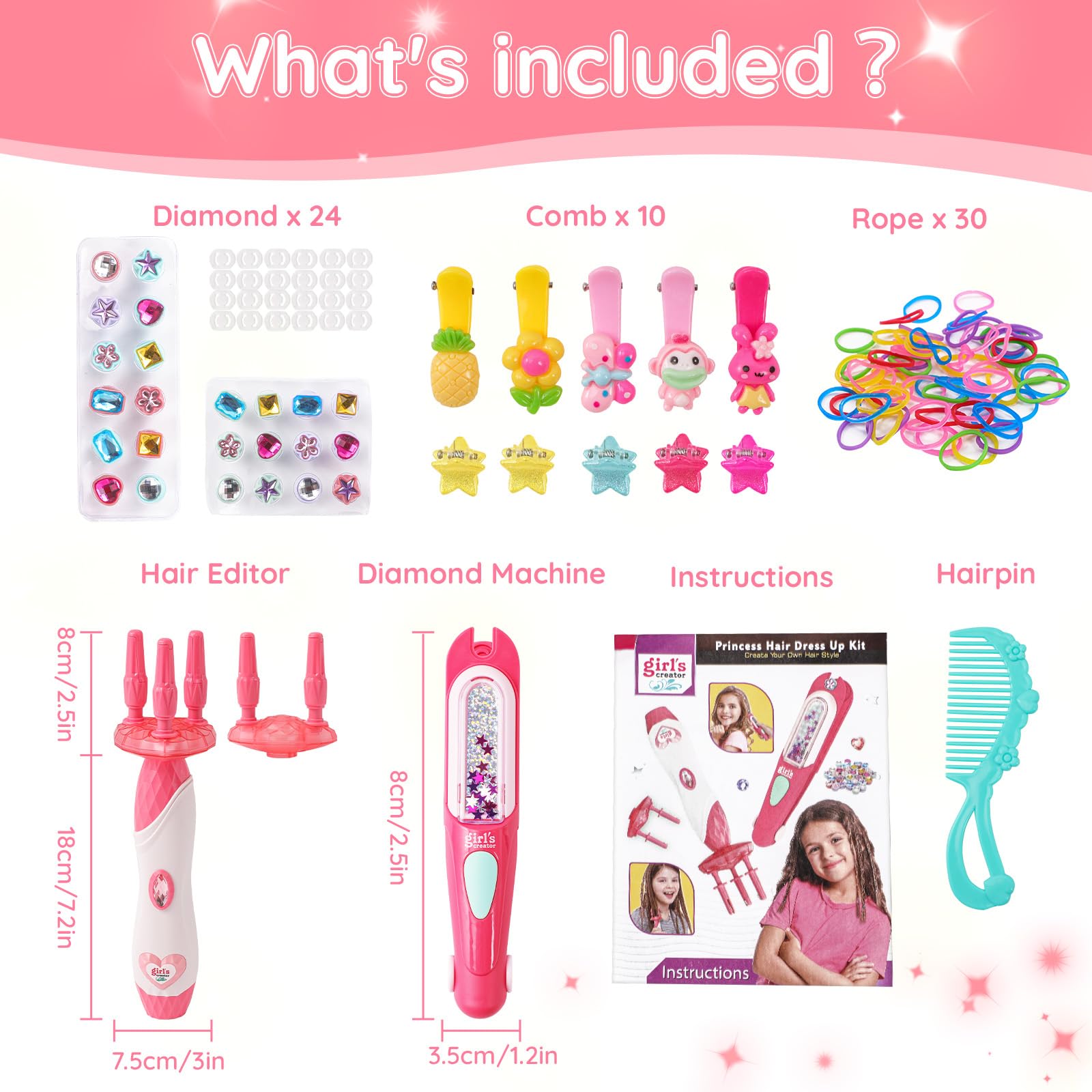 Herefun Hair Accessories Bambina, Trecciatrice Per Capelli, Treccia Strumenti DIY, Gioielli Giocattoli Regali per Bambini Ragazze, Strumento Acconciature Regali Compleanno per Ragazza