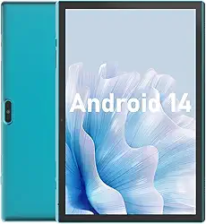 Tablet de 10 polegadas, Android 14, tablets Android de 10,1 polegadas, DDR4, 6 GB de RAM (expansão de 4 GB) ROM de 32 GB de 2 MP + 8 MP, câmera dupla, WiFi-6 BT, suporta expansão de 1 TB, aba IPS de