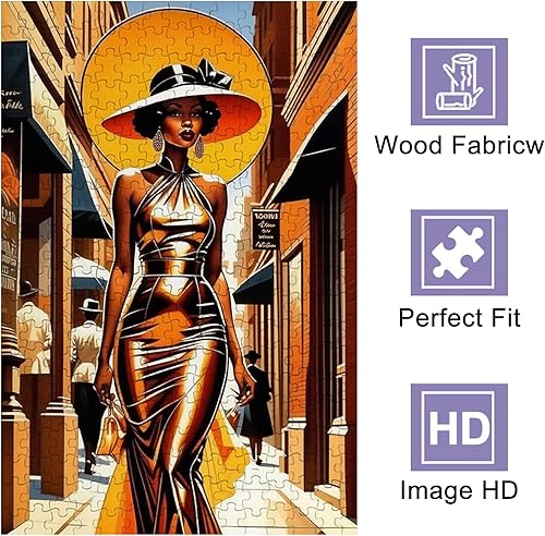 Miniatura 2 de Rompecabezas para adultos afroamericanos de 1000 piezas, rompecabezas divertido para mujeres africanas, juego de rompecabezas de estilo arte retro,