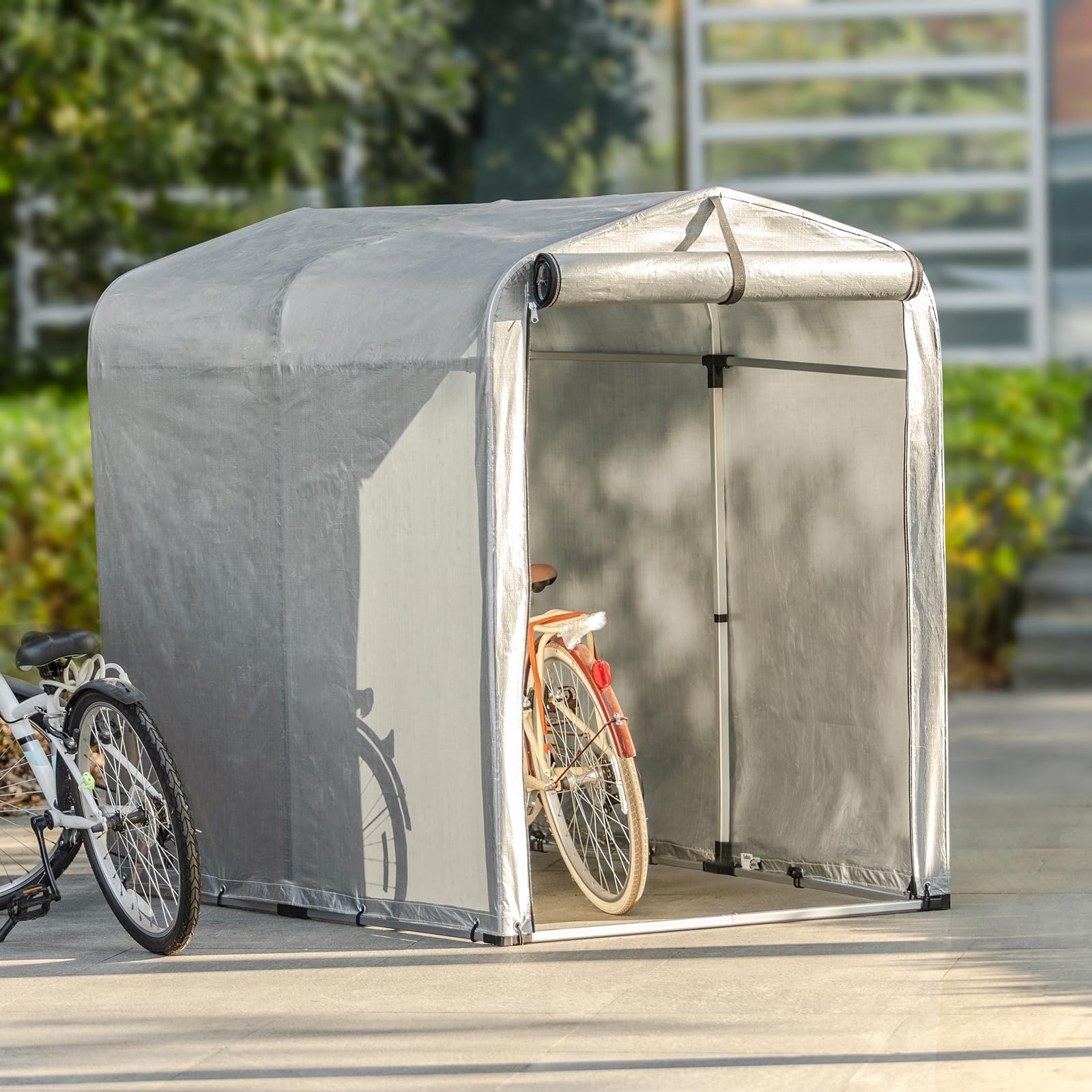 SoBuy ES-KLS11-SDA Caseta Jardin Exterior Garaje Exterior para Coches Impermeable Carpa para Moto y Bicicletas Garage Moto para Exterior Cobertizo Jardín
