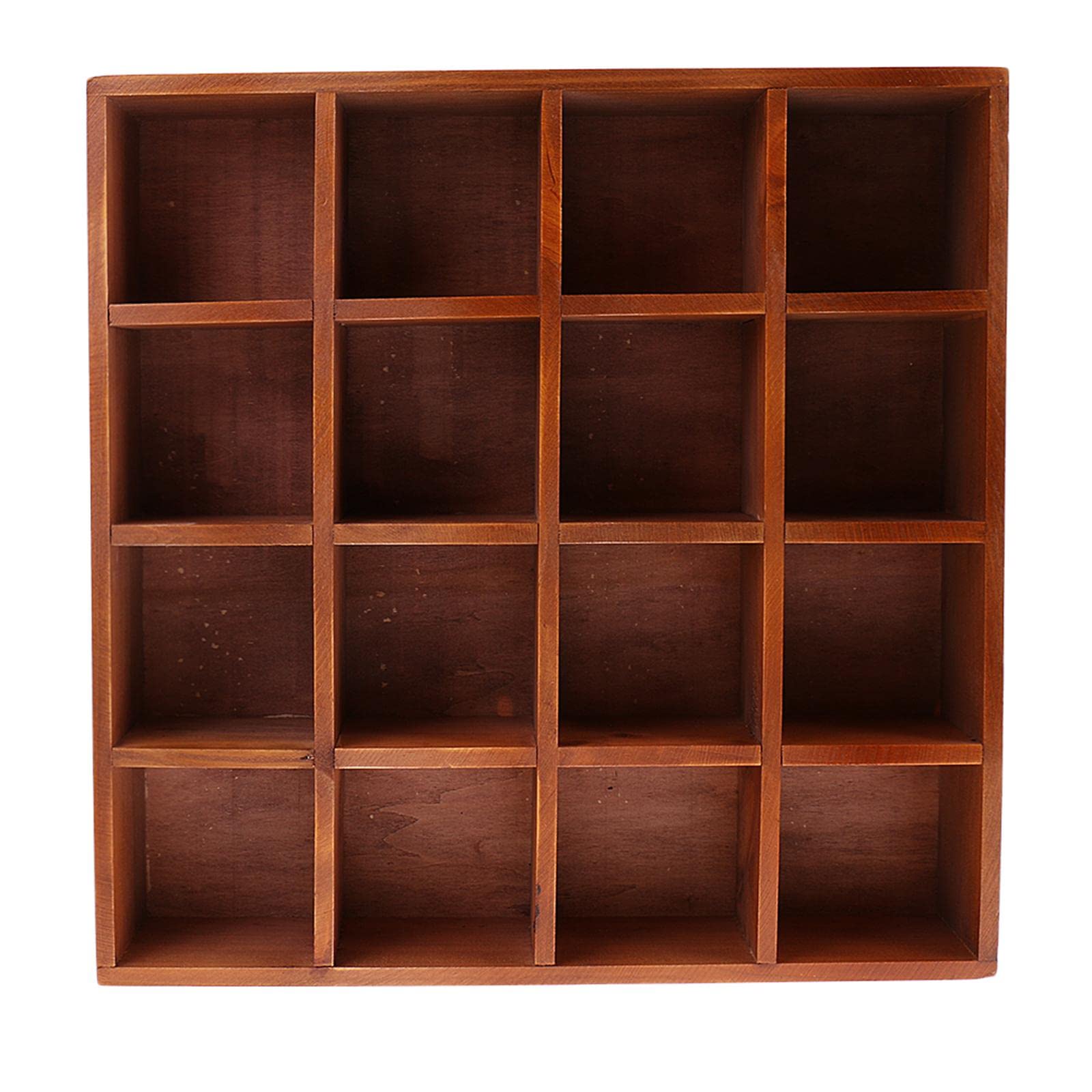 16 Grids Style Wooden Wall Cabinet Shelf Cubby for Home Kitchen Organzation