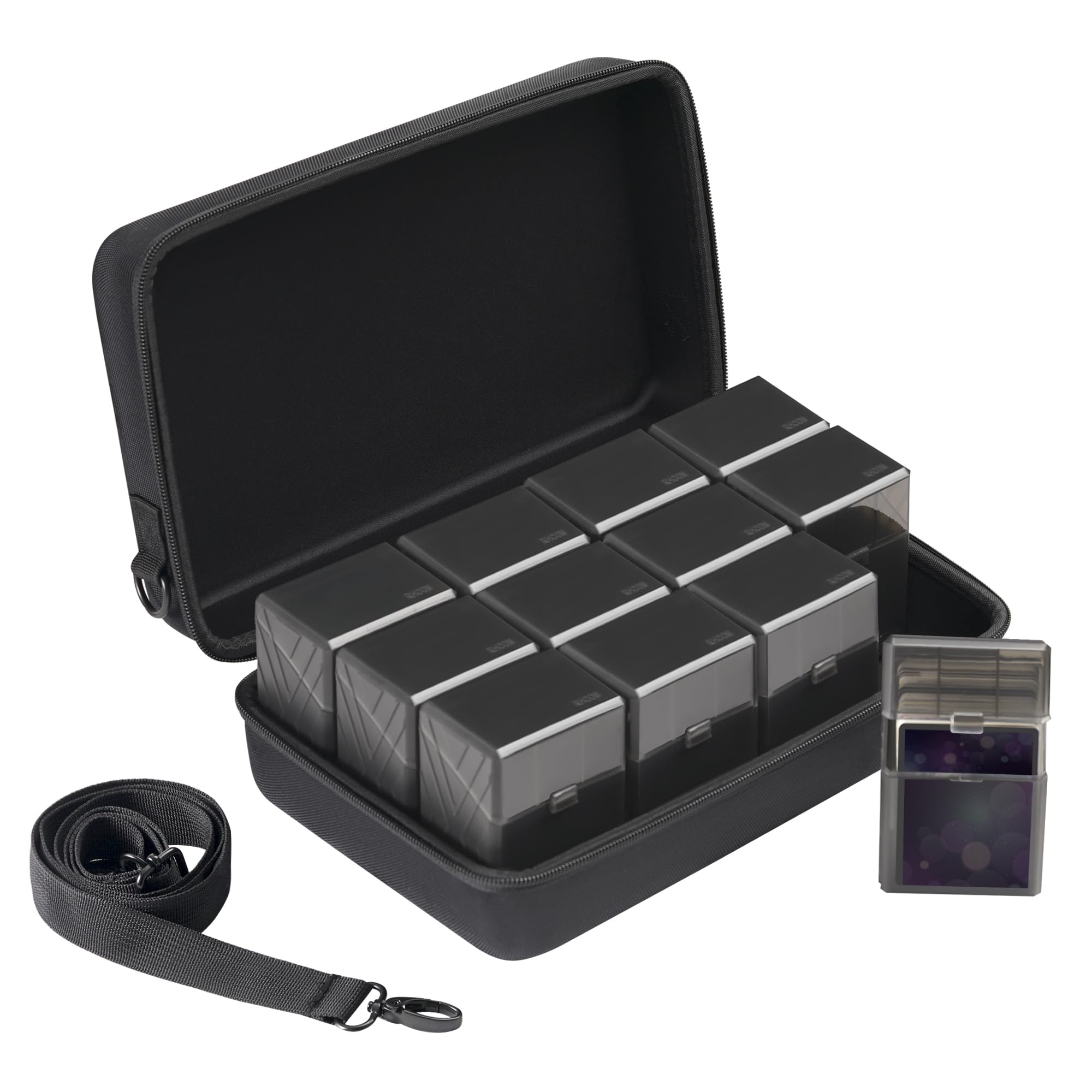 RHCOM Trading Card Case kit with 12 Deck Boxes,for 2200+Cards.Card Game Organizer Compatible with TCG Deck, Sports Cards, MTG Deck,OCG Deck&Standard